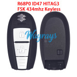 Original for Suzuki R68P0 ID47 HITAG 3 chip With FSK 434mhz keyless 2 button remote key