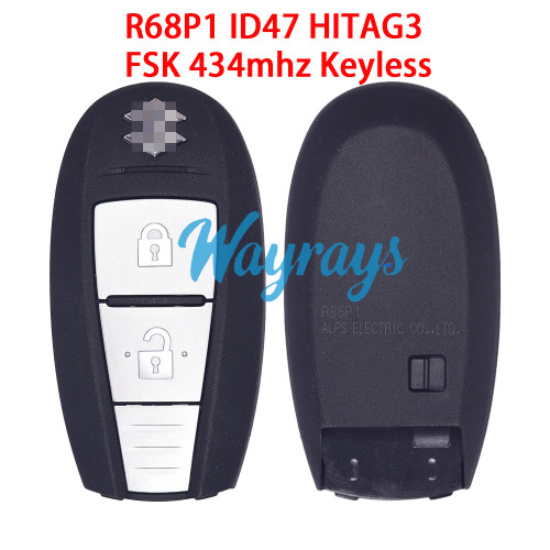 Original for Suzuki R68P1 ID47 HITAG 3 chip With FSK 434mhz keyless 2 button remote key