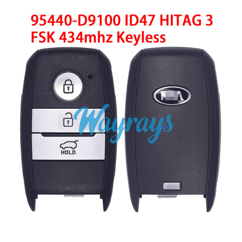 Original for Kia 95440-D9100 ID47 HITAG 3 chip With FSK 434mhz keyless 3+1 button remote key