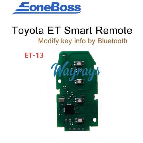 EoneBoss ET-13 Toyota Universal Smart Remote Key PCB, 4-Button, 4A Compatible Board Numbers: 4A-AA: 2000; 4A-BA: 2561, 0110, 1320, 2550
