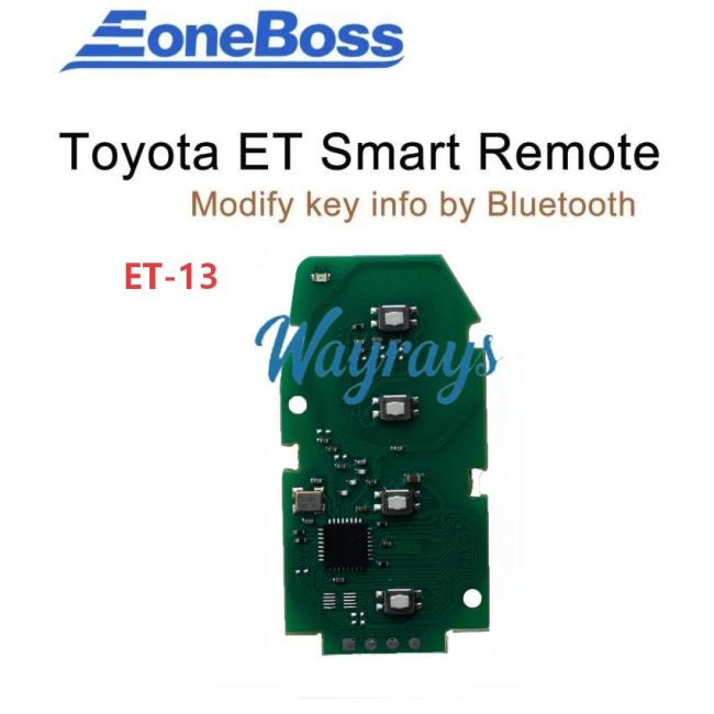 EoneBoss ET-13 Toyota Universal Smart Remote Key PCB, 4-Button, 4A Compatible Board Numbers: 4A-AA: 2000; 4A-BA: 2561, 0110, 1320, 2550