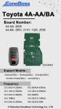 EoneBoss ET-12 Toyota Universal Smart Remote Key PCB, 4-Button, 4A Compatible Board Numbers: 4A-AA: 2000; 4A-BA: 2561, 0110, 1320, 2550