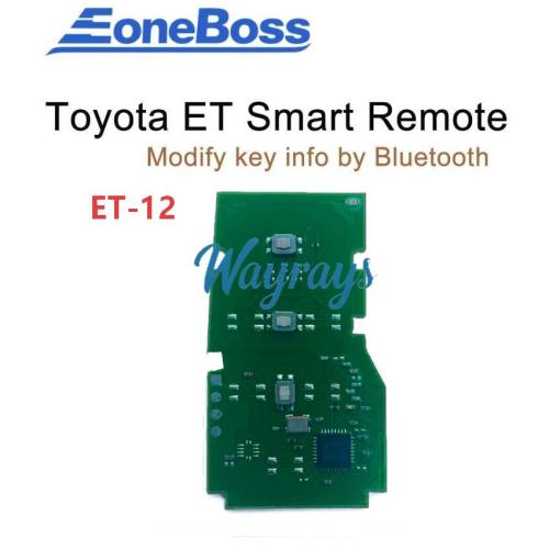 EoneBoss ET-12 Toyota Universal Smart Remote Key PCB, 4-Button, 4A Compatible Board Numbers: 4A-AA: 2000; 4A-BA: 2561, 0110, 1320, 2550