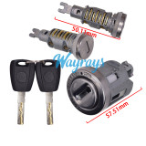 For Fiat long ignition and long door lock with 2 black keys