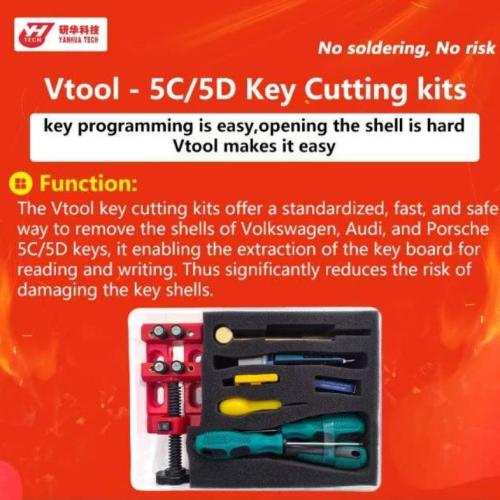 2026 YANHUA Vtool 5C/5D Key Cutting Kits , for Volkswagen/ Aud/ Porsche 5C/5D Key Shells Easy Removal