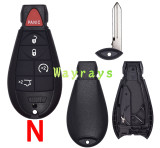 For Chrysler Jeep key shell  with rectangle logo place ,the model  N  without logo place