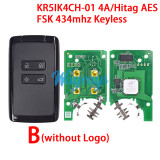 black KR5IK4CH-01 4A 434mhz keyless remote key