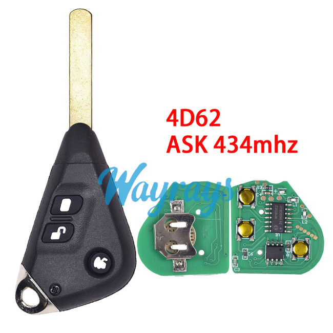 For Subaru 4D62 chip with ASK 434mhz 3 button remote key
