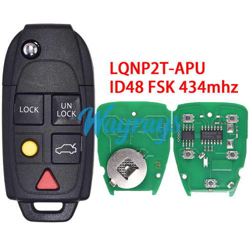 For Volvo LQNP2T-APU ID48 chip with FSK 434mhz 4+1 button remote key