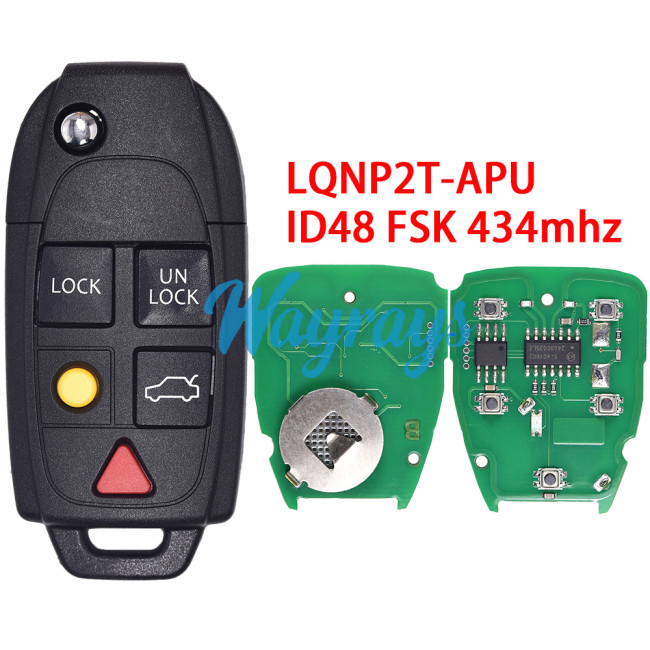 For Volvo LQNP2T-APU ID48 chip with FSK 434mhz 4+1 button remote key