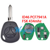 For Lada ID46 chip PCF7941A with FSK 434mhz 3 button remote key