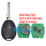 For Lanrover N5FVALTX3 ID73 chip PCF7931AS with ASK 315mhz 2 button remote key
