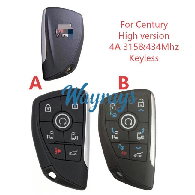 Original for Buick Century 4A chip with 315&434mhz ( compatible) keyless 6+1 button remote key