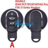 Original for BMW IDGNG3 ID49 chip PCF7953P/HITAG Pro with FSK 315mhz keyless 3/3+1 button remote key
