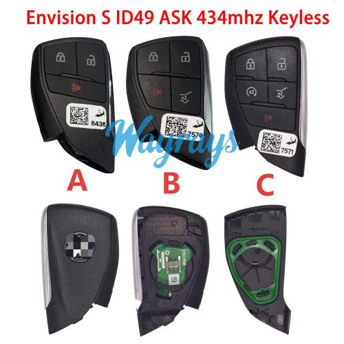 Original for Buick Envision S ID49 chip with ASK 434mhz keyless remote key