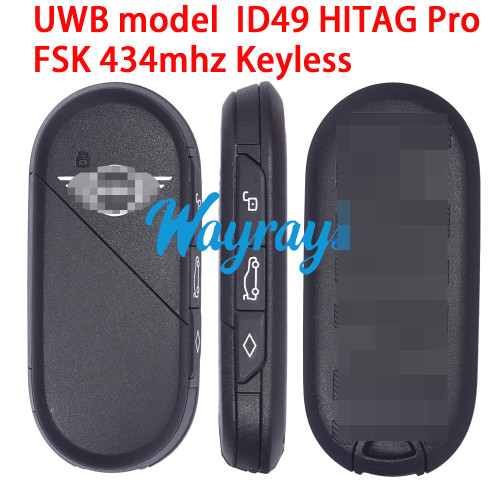 Original for BMW MINI Cooper UWB model ID49 HITAG Pro chip with FSK 434mhz keyless 4 button remote key