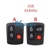 For Ford ASK 434mhz 3+1 button 2+1 button remote key