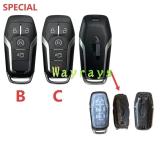For Ford key shell with HU101 blade with Mustang OEM logo place
