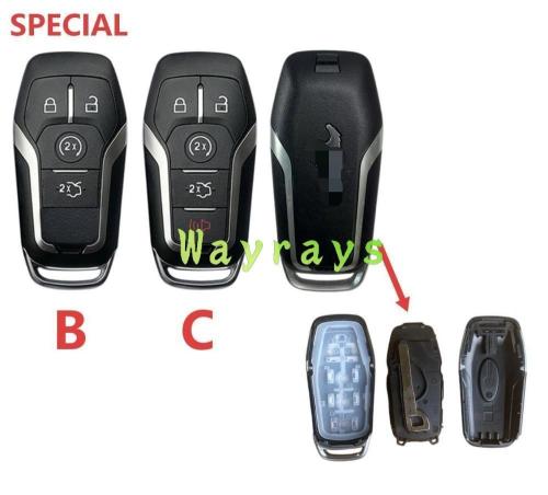 For Ford key shell with HU101 blade with Mustang OEM logo place