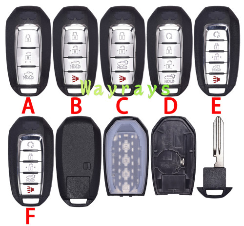 For Nissan infiniti key shell with OEM infiniti logo place