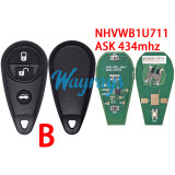 For Subaru NHVWB1U711 ASK 434mhz 2/3 button remote key