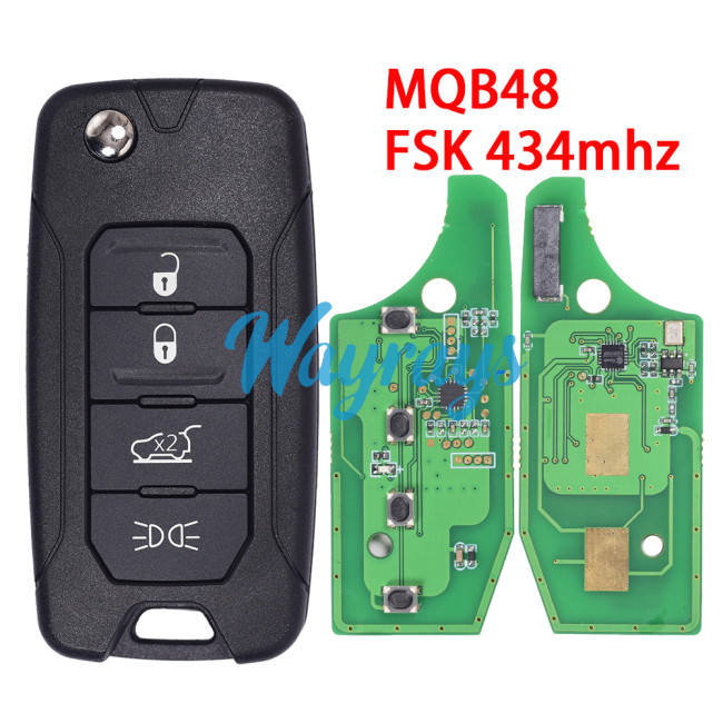 For Chrysler/Jeep Compass, Cherokee, Renegade 2ADFTFI5AM433TX MQB48 chip with FSK 434mhz 4 button remote key