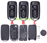For Fiat 500X key shell with SIP22 blade with round logo place