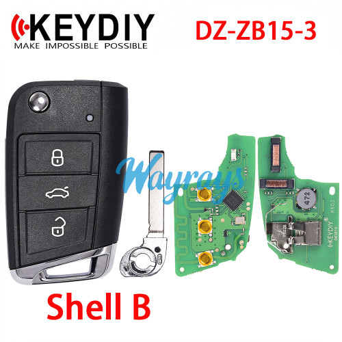 Keydiy DZ-ZB15-3 smart remote，mainly used for VW 5C. Also For 46.47.48.49.4A、MQB48 chip types, match it to the car after generating it，its functionis the same as the original smart key