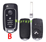 For Fiat 500X key shell with SIP22 blade with round logo place