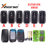 XSTO01EN Xhorse XM38 Toyota type Smart key with replacement toyota key shell,pls choose the button and logo place