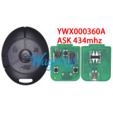 For MG YWX000360A ASK 434mhz 3 button remote key