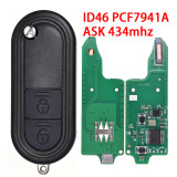 For MG ID46 chip PCF7941A with ASK 434mhz 2 button remote key