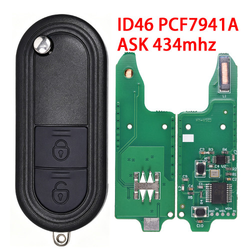 For MG ID46 chip PCF7941A with ASK 434mhz 2 button remote key
