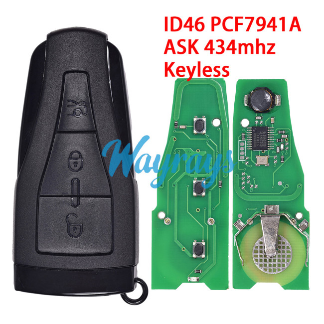 For MG ID46 chip PCF7941A with ASK 434mhz keyless 3 button remote key
