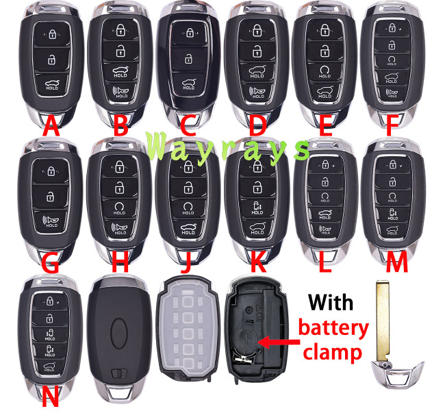 [with battery clamp] For Hyundai key shell  with oval logo place
