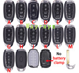 [no battery clamp] For Hyundai key shell  with oval logo place