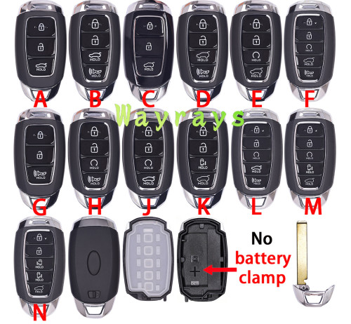 [no battery clamp] For Hyundai key shell  with oval logo place