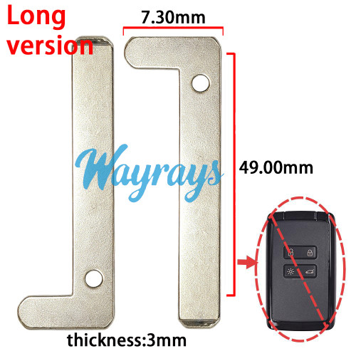[Long Vesion] For Renault Koleas emergency key blade