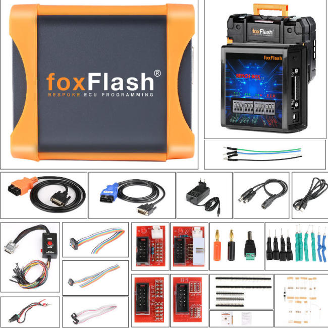 FoxFlash Chip Tuning Tool ECU Programmer , with Free Damos Supports VR Reading Auto Checksum and Super Strong ECU TCU Clone Free Update