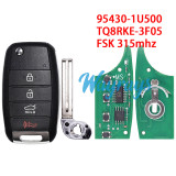 For Kia Rio Sorento 95430-1U500 TQ8RKE-3F05 FSK 315mhz 3+1 button remote key