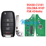 For Kia 2015-2020 Sorento OSLOKA-910T FSK 434mhz 3+1 button remote key