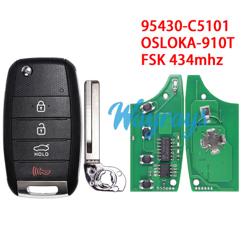 For Kia 2015-2020 Sorento OSLOKA-910T FSK 434mhz 3+1 button remote key