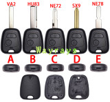 For Citroen/Peugeot ID46 chip PCF7961 with ASK 434mhz 2 button remote key