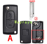 [with battery clamp]  For Citroen Peugeot key shell with square logo place