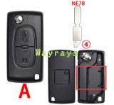 [No battery clamp]  For Citroen Peugeot key shell with square logo place