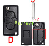 [No battery clamp]  For Citroen Peugeot key shell with square logo place