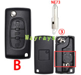 [with battery clamp]  For Citroen Peugeot key shell with square logo place