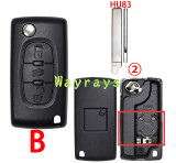 [with battery clamp]  For Citroen Peugeot key shell with square logo place