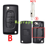 [No battery clamp]  For Citroen Peugeot key shell with square logo place