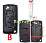 [No battery clamp]  For Citroen Peugeot key shell with square logo place